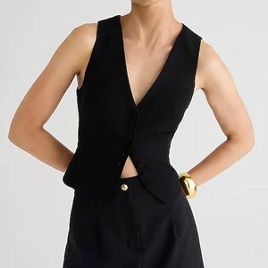 J.CREW Slim-fit Tuxedo Vest in City Crepe - Black. Worn once.